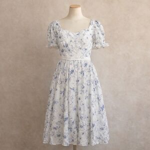 Nwt Ivy City Co Ballerina Dress In Blue Floral XS
